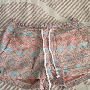 Roxy Pink and Blue Patterned Women Shorts